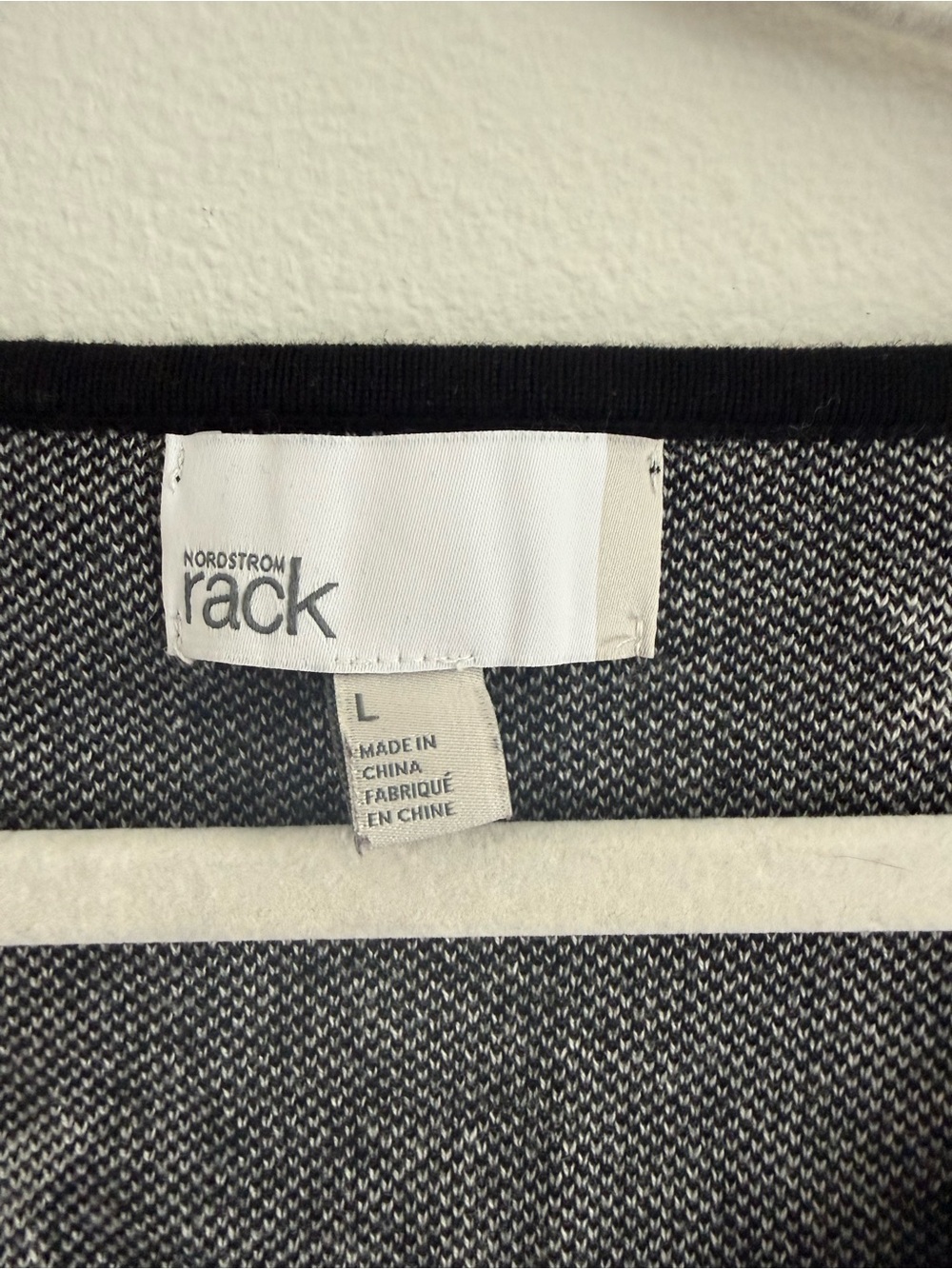 Nordstrom Black V-Neck Sweater with White Star Print - Picture 2 of 4